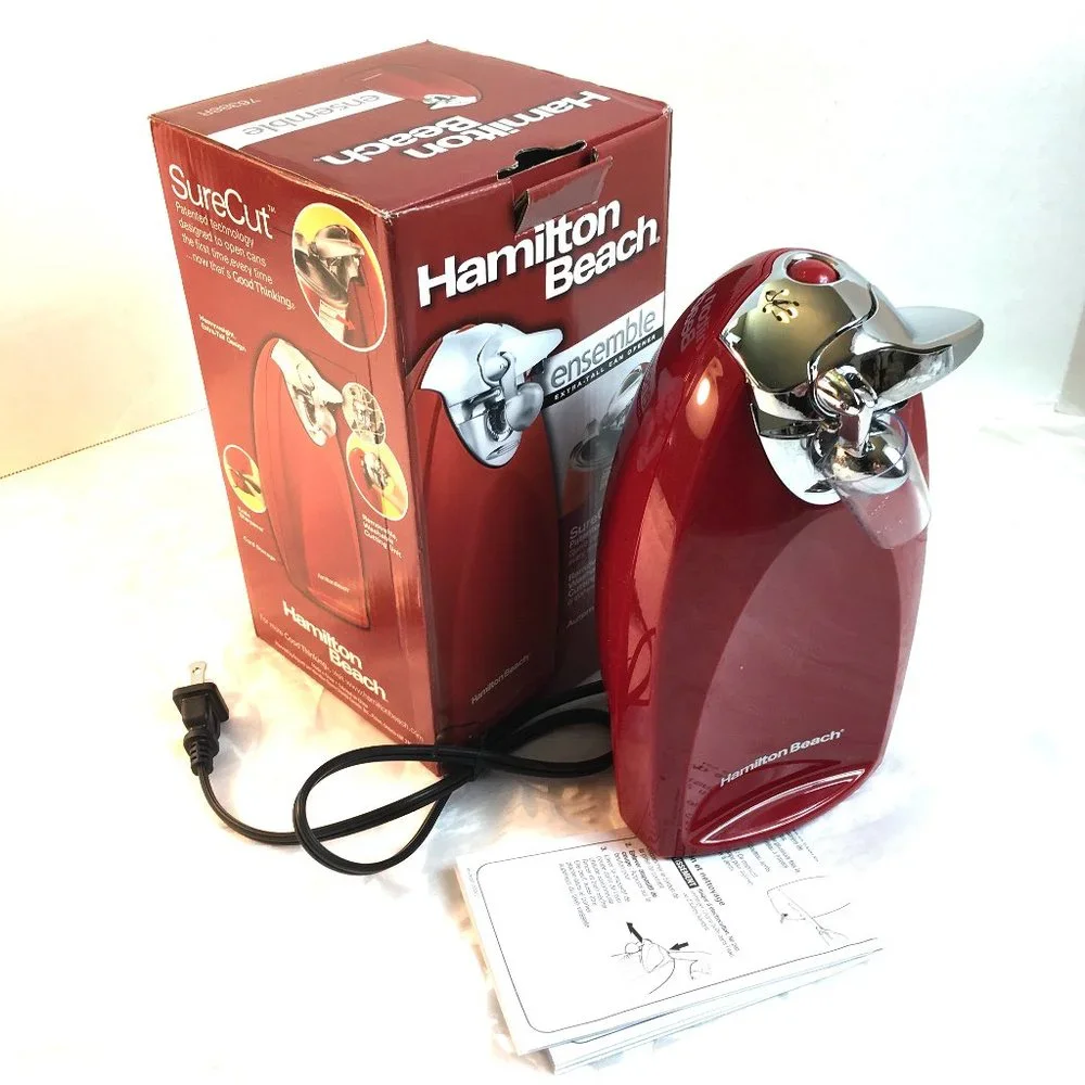 HAMILTON BEACH Red Electric Can Opener  76388R NWT